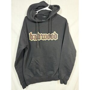 Badwood Dark Bunny Graphic Hoodie Black Streetwear‎ Punk Mask Mens Medium